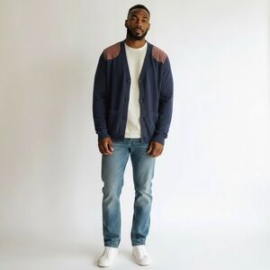 Le31 leather patch cardigan